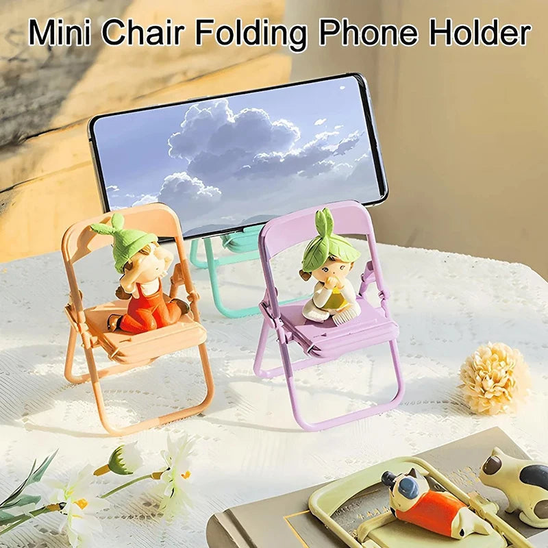 Mobile Phone Accessories Foldable Chair Shape Mini Desktop Phone Holder Phone Stand Tablet Stand Foldable Desktop Stand Holder