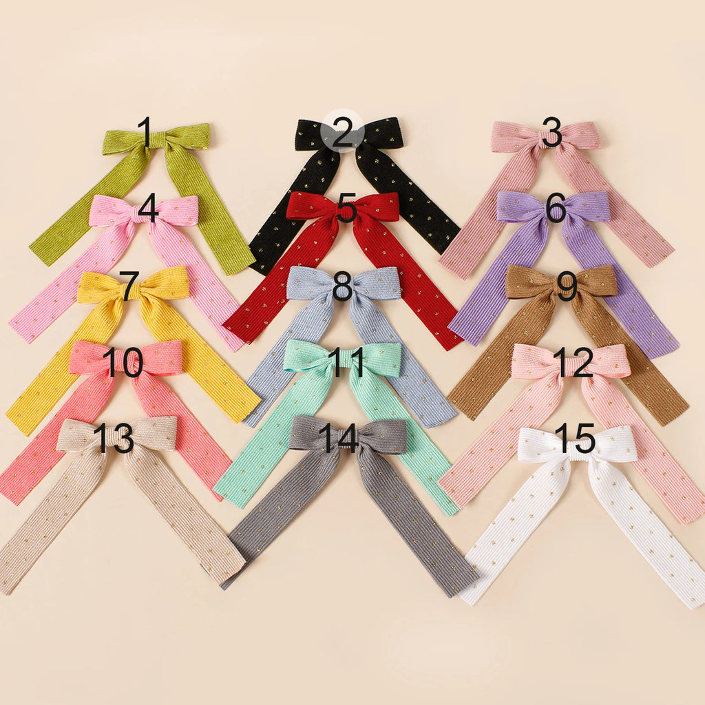 Hair Clips for Girls Corduroy Glitter Long Tail Bows Baby Hairpin Lovely Children Hair Accessories Kids Barrette Headwear