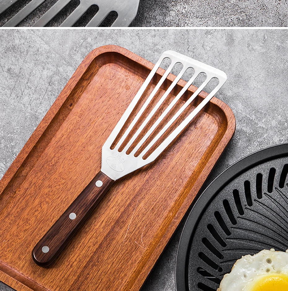 Kitchen Frying Spatula Non-slip Stainless Steel Slotted Turner & Fish Spatula Leaky Shovel Fish Slice Kitchen accessories