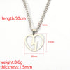 304 Stainless Steel Flash Heart 50cm Necklace Jewlery Not Fade Silver Gold Color