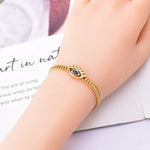 Load image into Gallery viewer, New Design Stainless Steel Black Evil Eye Braided Chain Necklace Bracelet Set for Women Party Fashion Jewelry Wholesale
