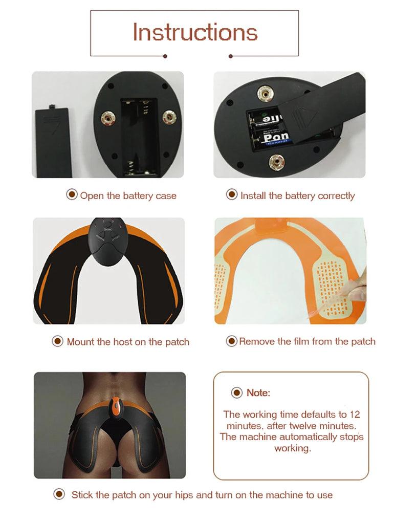 EMS Muscle Stimulator Abdominal Muscle Massager Hip Training Fitness Fat Burning Buttocks Arm Abdomen Trainer Apparatus Slimming