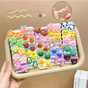10Pcs/Set Cute Cartoon Children's Hair Ropes Princess Little Girl Hair Bands Sweet Cute Kids Hair Ties Headdress Accessories