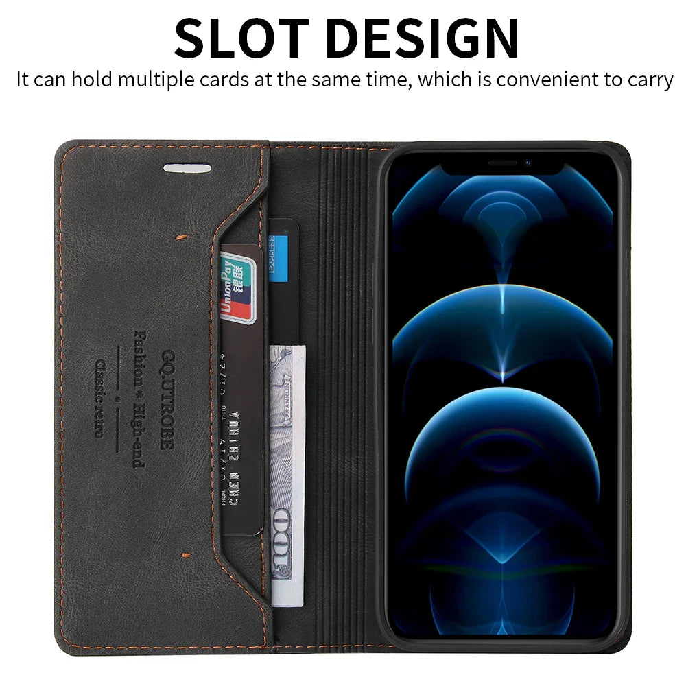 Wallet RFID Blocking Magnetic Flip Leather Case For Samsung Galaxy S24 S23 Ultra S22 S21 Plus S20 S23FE S21FE Note20Ultra Cover