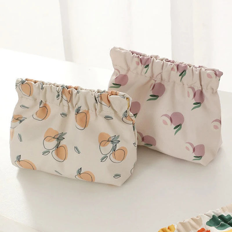 Multi Color Printed Canvas Cosmetics Storage Bag For Girl Students Key Lipstick Makeup Case Organizer Handbag Toiletry Bags