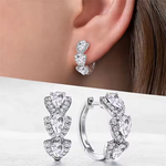 Load image into Gallery viewer, Huitan Luxury Trendy Blue Cubic Zirconia Hoop Earrings Wedding Party Elegant Accessories for Women Anniversary Gift New Jewelry
