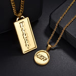 Load image into Gallery viewer, Custome Name Punk Necklace Cricle Pendant Cuban Chain Stainless Steel Jewelry for Woman Man Personalized Jewelry Christmas Gift
