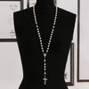 1PC Vintage Rosary Beads Cross Jesus Crucifix Virgin Mary Pendant Chain Necklace Fashion Jewelry Gift