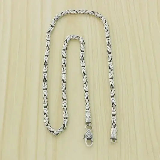 S925 Sterling Silver Necklace National Style Retro Emblem Hip Hop Chain Personalized Fashion Accessories Chain Jewelry
