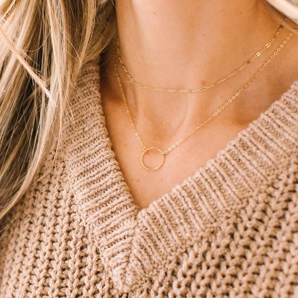 Separated Stainless Steel Layered Necklace for Women 3pcs/2pcs Pendant Choker Chain Necklace Set Fashion Jewelry Wholesale