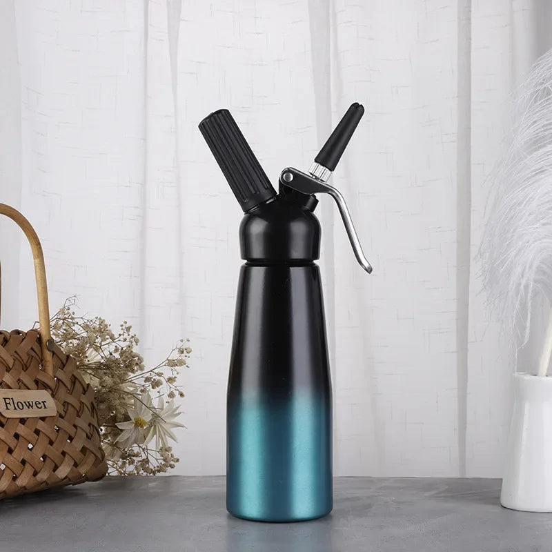 New 500ml Pure Aluminum Cream Gun Chantilly Siphon Whipped Cream Dispenser Cream Foaming Gun Kitchen Accessories Tools ++Nozzle