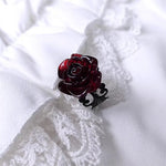 Load image into Gallery viewer, Retro Goth Style Red Rose Opening Rings for Women Punk Personality Crystal Flower Hollow Finger Ring Hip Hop Rock Party Jewelry
