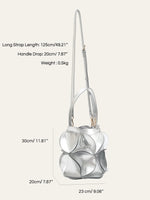 Load image into Gallery viewer, CEZIRA Women Fashion Niche Design Bucket Shoulder Bag PU Vegan Leather Cute Petal Patchwork Drawstring Cross Body Handbag Purses
