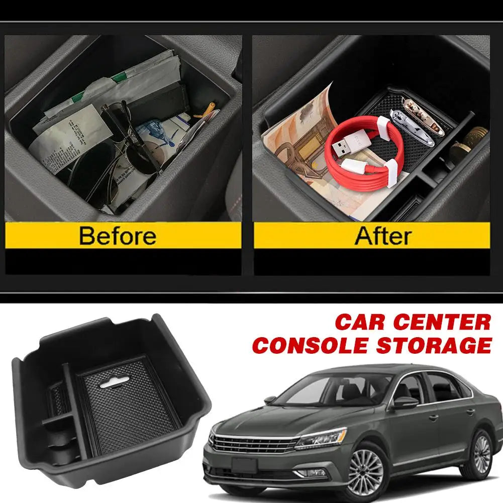 Car Armrest Center Storage Box Center Console Tray Organizer Case For Volkswagen VW Tiguan 2018- 2019 2020 2021 2023 Accessories