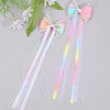 Sweet Pearl Long Tassel Hairpin Girls Satin Ribbon Hair Clip Barrettes Kids Party Hair Accessories Headwear Ponytail Clips