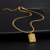 New Fashion Square 26 Letter Pendant Necklace for Women Stainless Steel Gold Color Snake Chain Necklace Jewelry Party Gift