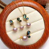 one set freshwater pearl abalone shell white gray yellow black pink purple  ring/earrings/pendant/ butterfly