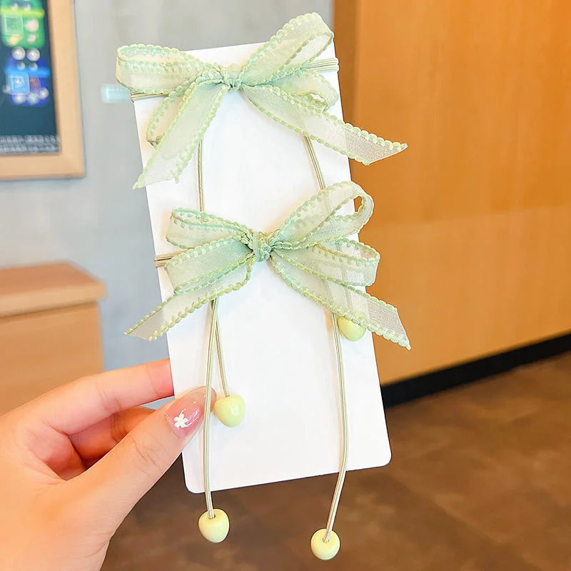 2PCS New Cartoon Series Girls Cute Kids Elastic Hair Bands Children Hair Ties Princess Hair Accessories Baby Headwear