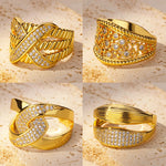 Load image into Gallery viewer, Textured Crossed Letter X Rings for Women Stainless Steel Gold Color Wedding Couple Ring Aesthetic Jewelry Gift anillos mujer
