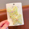 2PCS New Sequin Butterfly Girls Tie Up A Ponytail Kids Elastic Hair Bands Hair Accessories Cute Children Hair Ties Baby Headwear