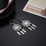 Load image into Gallery viewer, Fine cute 925 Sterling Silver fine Dream catcher feathers earrings for woman fashion designer party wedding Jewelry gifts
