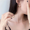 925 Silver Plated Gold Color Oval Hoop Earrings For Women Party Wedding Jewelry Gift eh842