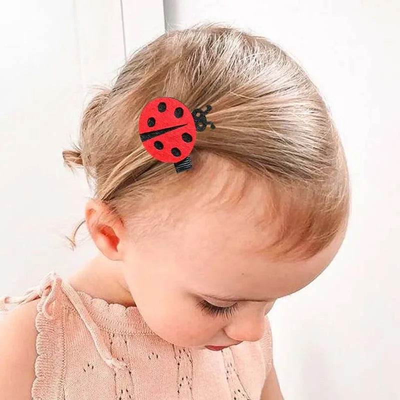 ncmama 2Pcs/set Cute Ladybug Hair Clips for Children Sweet Girls Cartoon Animal Hairpin Kids Barrettes Headwear Hair Accessories