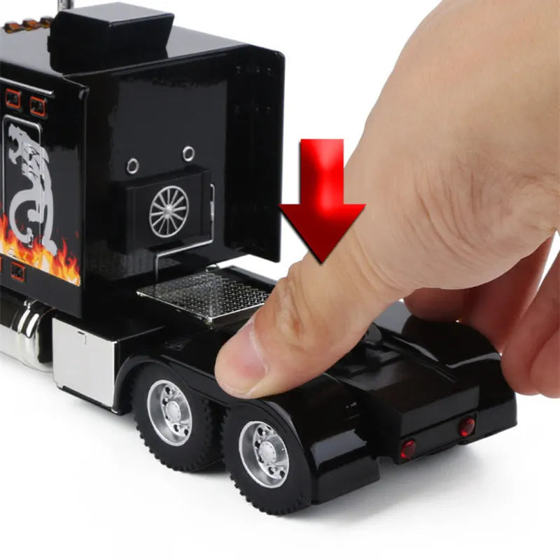 New 1/24 Alloy Trailer Truck Head Car Model Diecast Metal Container Truck Engineering Transport Vehicles Car Model Kids Toy Gift