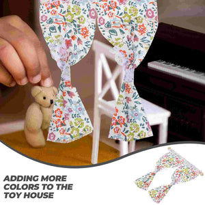 House Accessories for Home Curtain Small Window Dollhouse Curtains Door Cloth