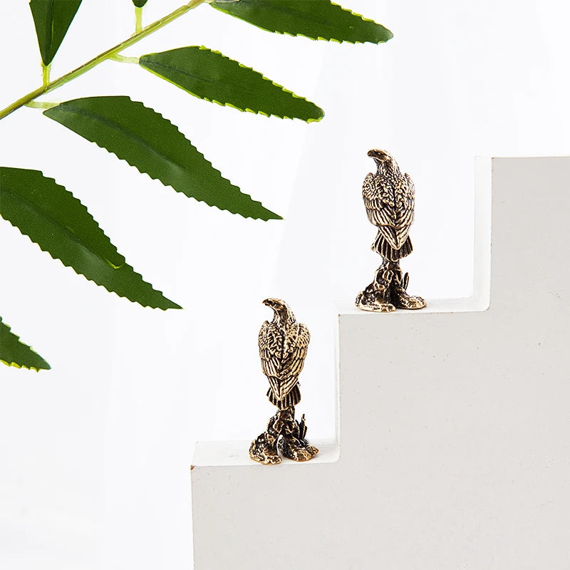 1PCS Brass Eagle Miniature Sculpture Ornament Figurine Home Decor Accessories