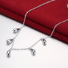 Pretty Party Wedding Jewelry Sets 925 Sterling Silver Fine Water Drop Rings Necklace For Woman Classic Fashion Christmas Gifts