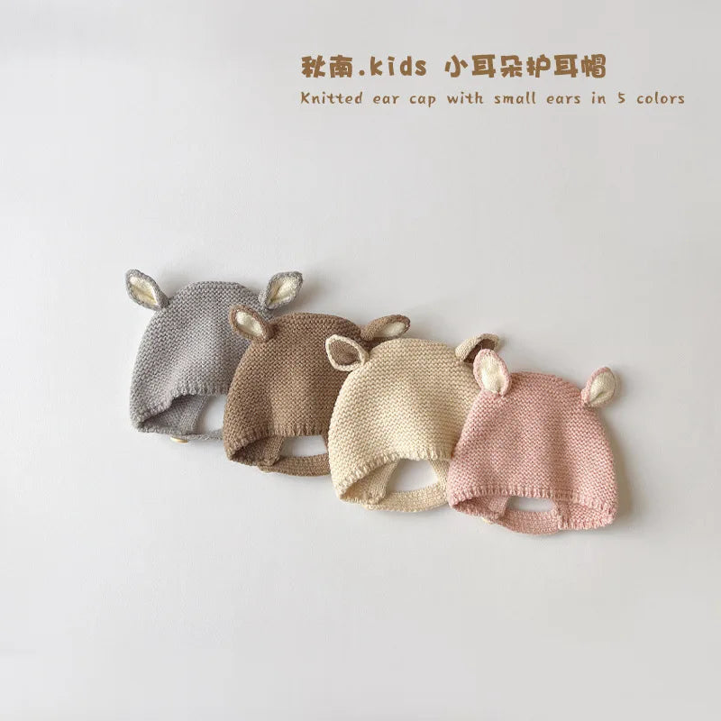 0-2 Years Baby Hat Autumn Winter Ear Rabbit Knitted Kids Hat Baby Girls Baby Boys Cute Wool Hat  Baby Accessories Newborn