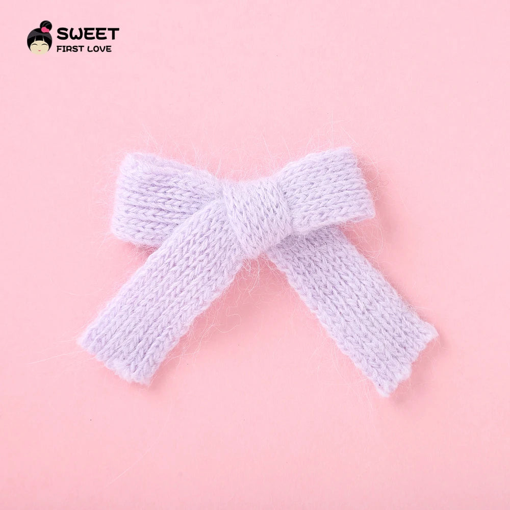 Wool Knit Hair Bows Cute Hairpins Girls BB Clips Sweet Hair Clips Barrettes Solid Clip Kids Headwear Fashion Hair Accessories