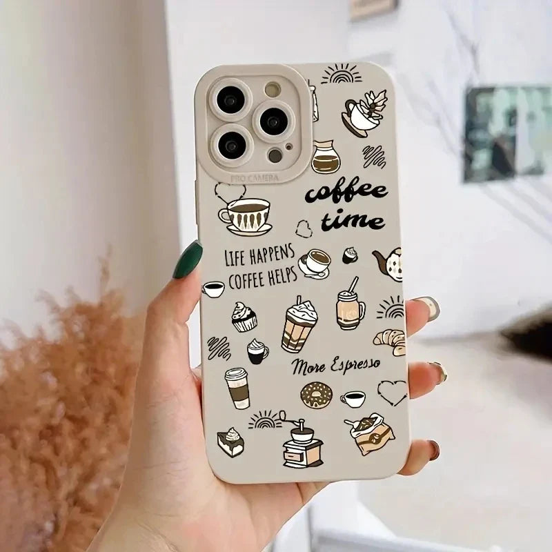 Coffee Time Phone Case for Xiaomi Mi 14 13 12 11 Lite 5G NE 12T 13T Poco F5 X5 X6 X3 M6 Pro 4G Soft Shockproof Protective Cover