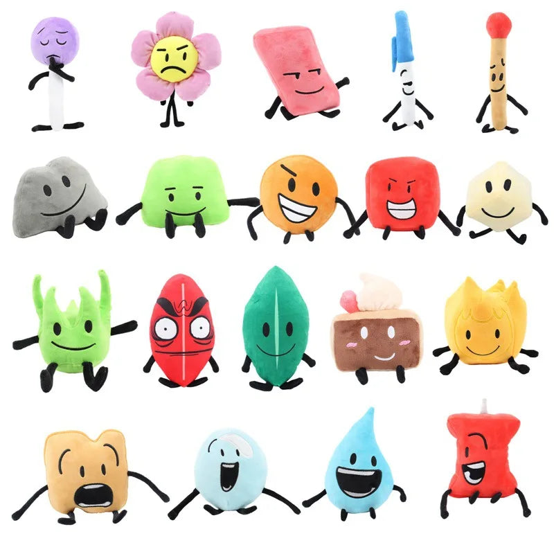 5/7/12/19pcs Bfdi Plushie Battle for Dream Island Plush Toys Stuffed Animal Cartoon Plant Soft Doll Leafy Firey Coiny Kids Gifts