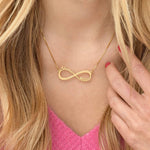 Load image into Gallery viewer, Custom Name Necklace Personalized   Gold Silver Stainless Steel  Infinity Pendant Friendship Necklace Jewelry Best Friend Gift
