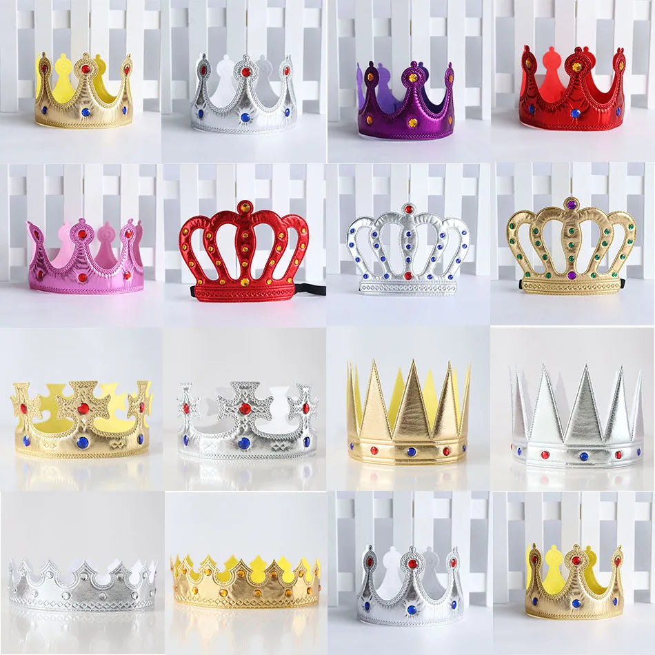 Children Birthday Crown Hats Girl Queen Hat Boys King Kids Party Hats Party Crown Accessories Adult Crown Supplies Decorations
