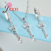 Fashion Lamp Design Silver Color Crystal Jewelry Set For Women Anniversary Gift Necklace Pendent And Earrings New Arrival