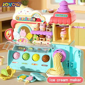 Children's Color Clay Noodle Machine DIY Play Dough Tools Ice Cream Plasticine Mold Kit Puzzle Toys for Boys Girls Birthday Gift
