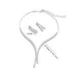 Load image into Gallery viewer, 2Pcs Simple Geometric Zircon Necklace Earrings Kit For Women Wedding Bride Jewelry Set Accessories Gift
