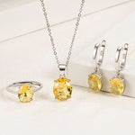 Load image into Gallery viewer, SMTCAT Natural Amethyst Citrine Garnet Peridot Blue Topaz 925 Sterling Silver Ring Earring Pendant Necklace Jewelry Set
