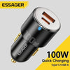 Essager Chargeur De Voiture 100W Charge Rapide QC PD 3.0 USB Type C Pour iPhone 14 Samsung Ordinateurs Portables Tablet