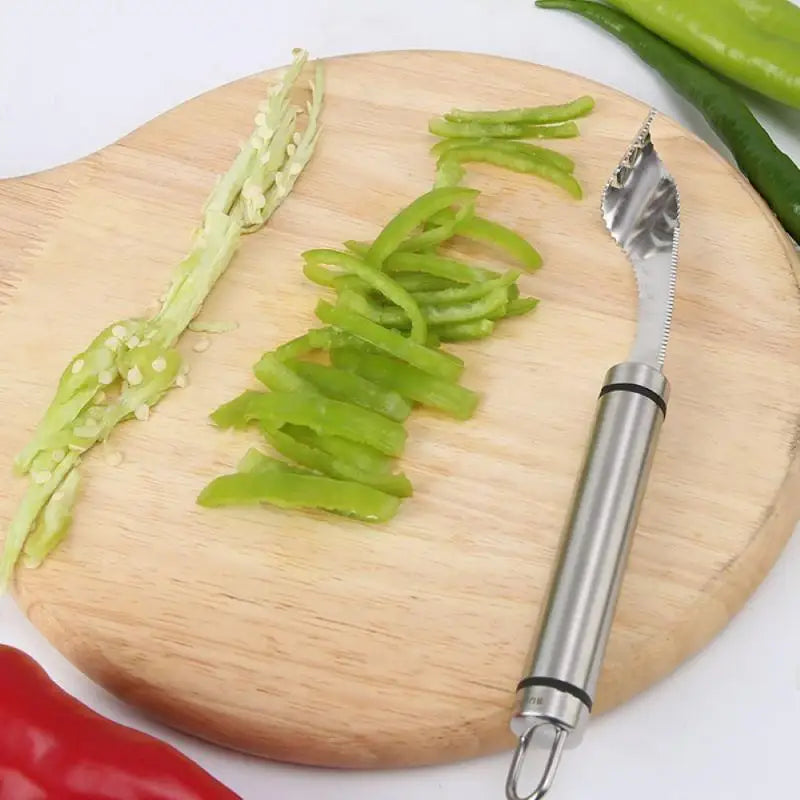 Pepper Seed Corer Remover Vegetable Tool Stainless Steel Jalapeno cucumber Serrated Edge Coring Gadget Kitchen Accessories