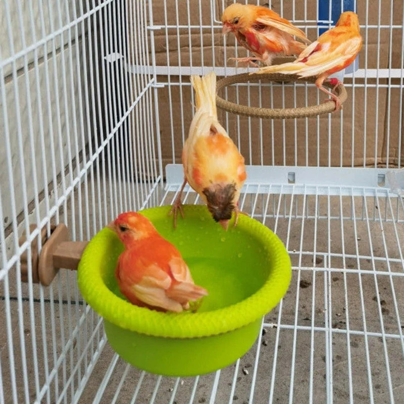 Hanging Bird Bath Bowl Parrots Bathtub Bath Shower Box Cage Accessory for Bird New