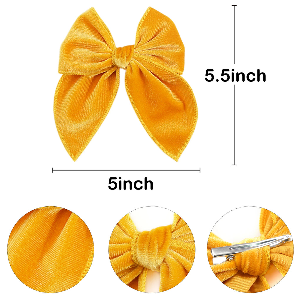 4Pcs Velvet Fable Bow Hair Clips Baby Girls Women Large Sailor Head Bows Accessories Hair Grips for Kids Christmas Hair Bow