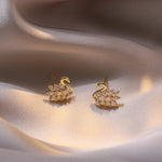 Load image into Gallery viewer, Real Gold Plated Stainess Steel Jewelry For Women Swan Colorful Top Zircon Stud Earrings Necklace Set Jewellery
