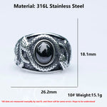 Load image into Gallery viewer, 2022 NEW Men's 316L stainless-steel rings Vintage Snake with zircon for teens punk fashion animal Jewelry Gift
