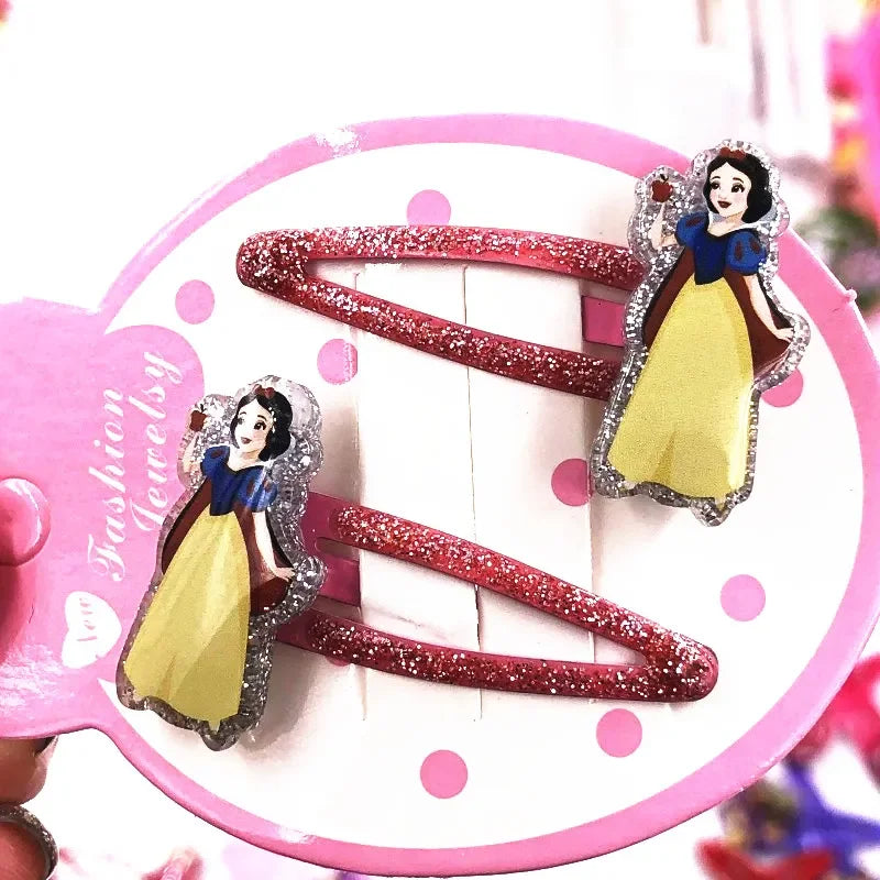 2Pcs Cartoon Princess Disney Mermaid Ariel Shine Hair Clips BB Clips Kids Hairpins Girls Hair Accessories Baby Headdress Gift