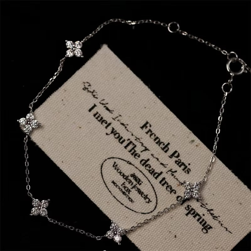 2024 new crystal flower stainless steel bracelet women fashion personality korean bracelet jewelry accessories anniversary gift