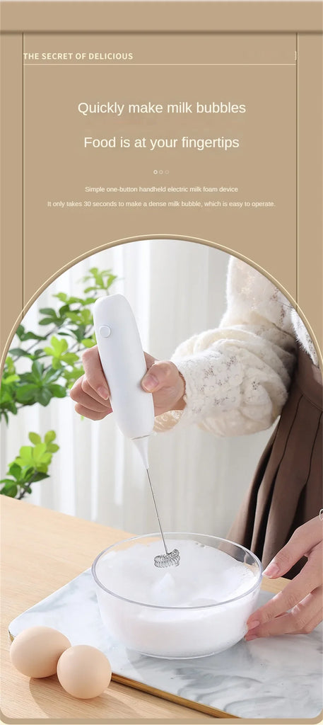 Portable Milk Frother Coffee Stirring Cappuccino Electric Milk Frother Kitchen Drink Bubbler Coffee Foam Innovative Milk Frother